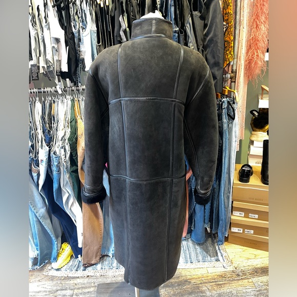 Vintage 80s shearling leather jacket - Picture 4 of 6